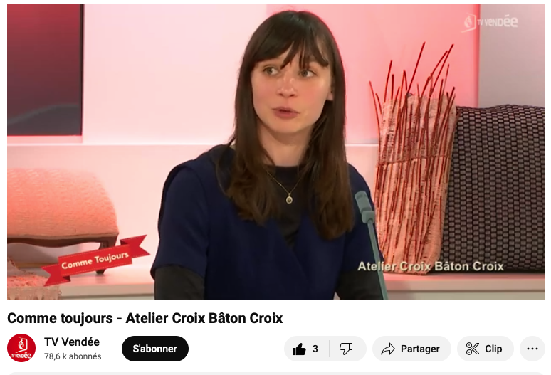 passage de Marie Dixneuf et son atelier de tissage Croix Bâton Croix dans l'émission " Comme Toujours de la chaine locale TV Vendée